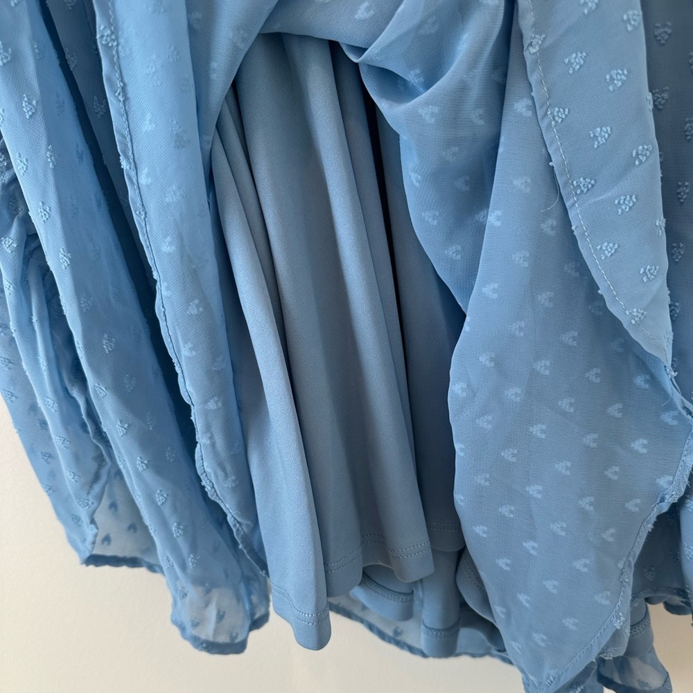 Altard State Blue Swiss Dot Romper Etherial Whimsical Faerie Romantic Boho Airy - Picture 6 of 11